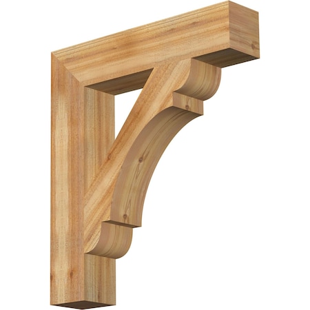 Ekena Millwork Olympic Block Rough Sawn Bracket, Western Red Cedar, 6"W x 30"D x 34"H BKT06X30X34OLY05RWR